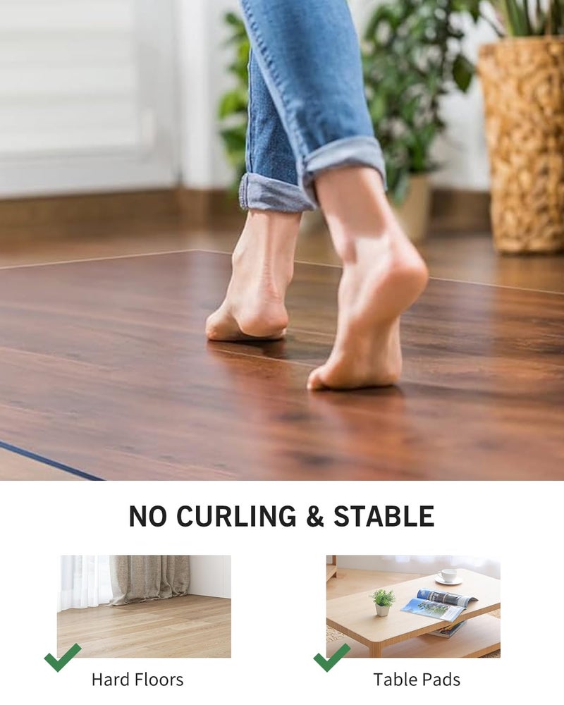 FURKIT Clear Floor Mat for Home, 4'Ã—6' Large Non-Slip Plastic Rug for Under Kitchen Table, Durable Waterproof Vinyl Area Mat for Baby Spills, Dog Accident, Anti-Scratch Floor Protector for Living Room - Image 4