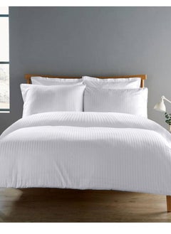 RISHAHOME 6-Piece King Size Duvet Cover Set With Stripes Includes 1xDuvet Cover, 1xFitted Sheet, 4xPillowcase with Zipper Closure  - Image 4