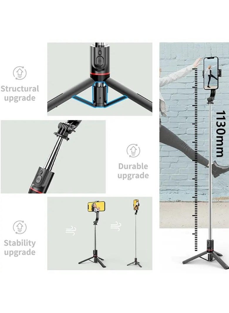 Extended Wireless Bluetooth Selfie Stick Tripod with Remote Shutter for Android - Foldable, Lightweight, Adjustable, Portable Selfie Stick for Photos and Videos, Compatible with All Android Phones