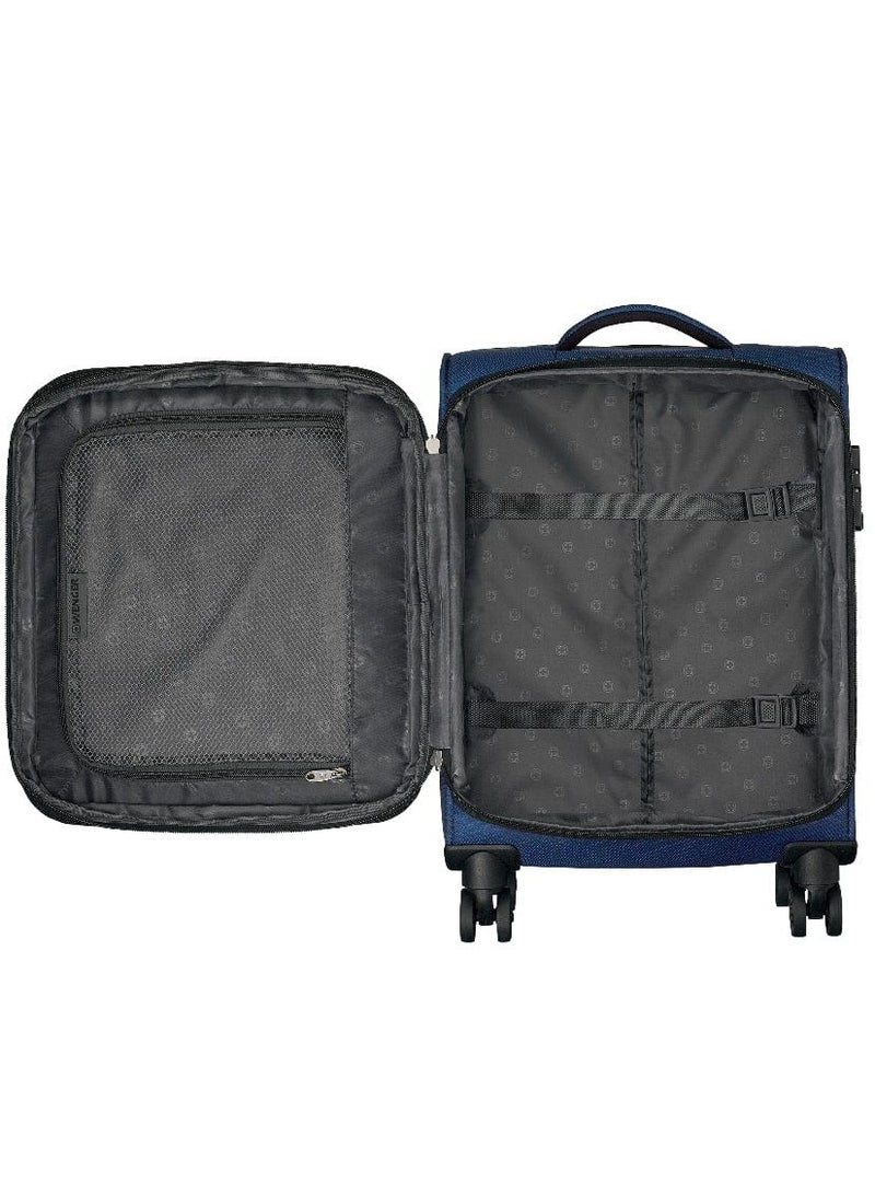 Wenger Beaumont Lite Carry-On Softside Expandable 57cm Cabin Luggage Trolley Blue - 612382 - Image 5