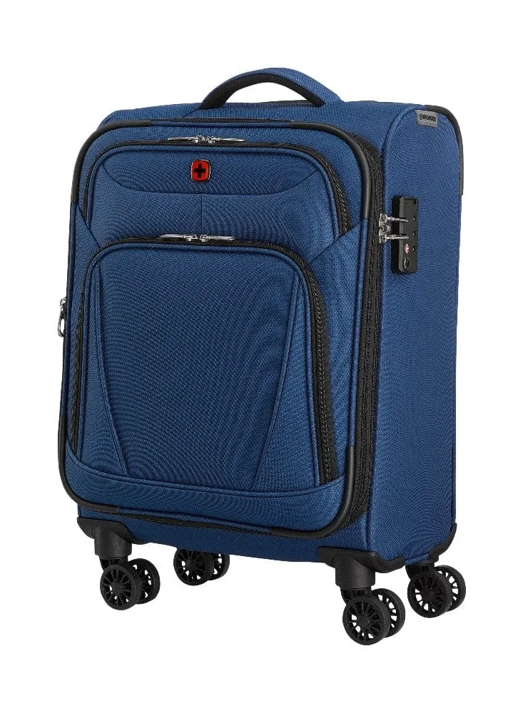 Wenger Beaumont Lite Carry-On Softside Expandable 57cm Cabin Luggage Trolley Blue - 612382