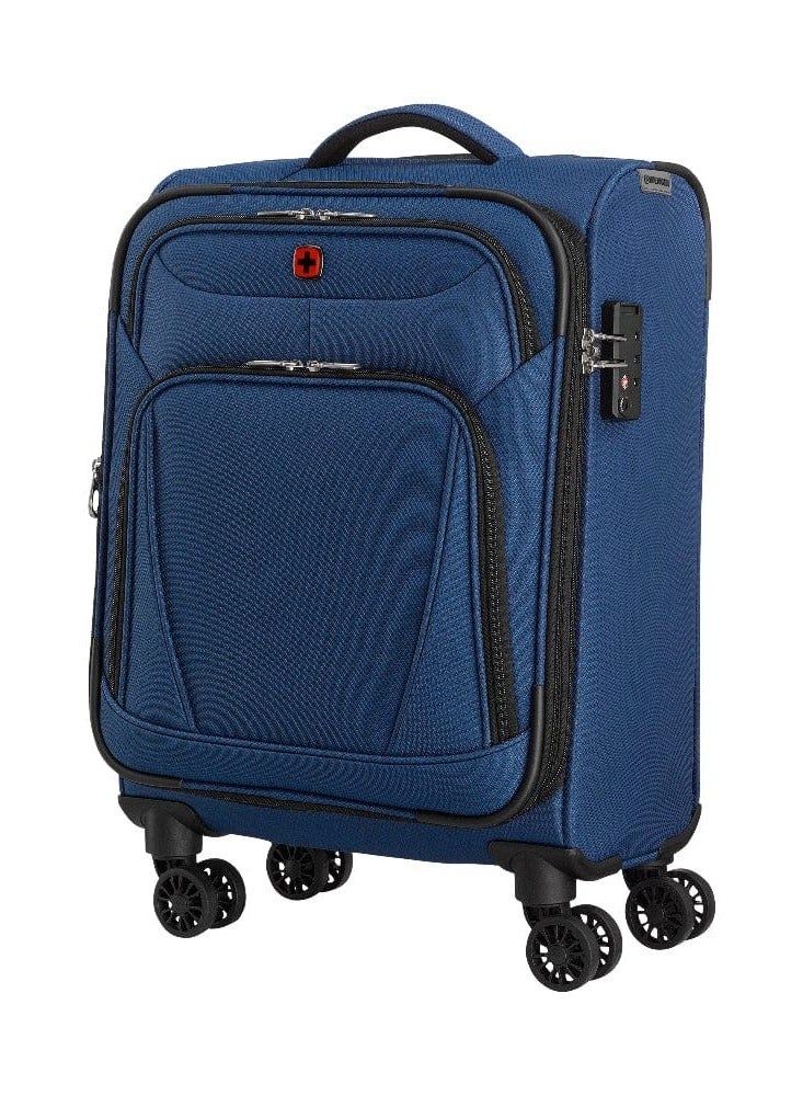 Wenger Beaumont Lite Carry-On Softside Expandable 57cm Cabin Luggage Trolley Blue - 612382 - Image 4