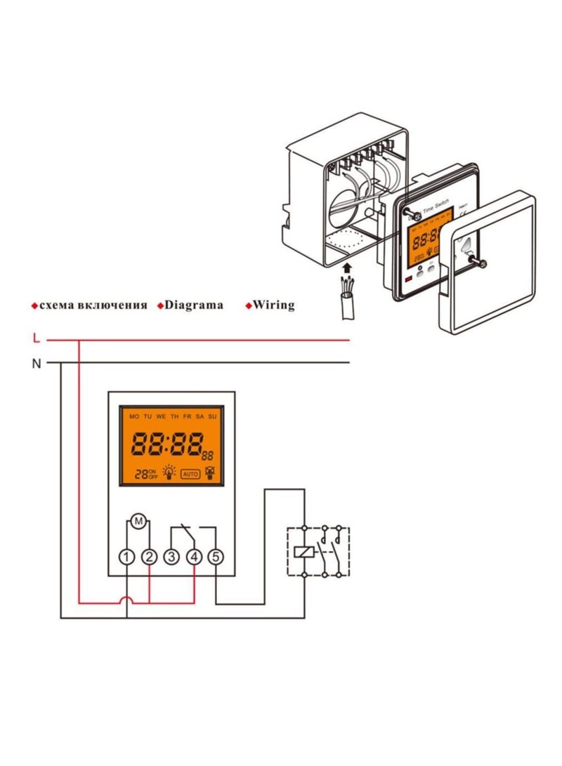 Zikra Digital Timer Electric Programmable Smart Control Switch Timer with Backlight Display for Household Appliance Advertising Board Road Lamp Neon Light(220v)â¦ - Image 3