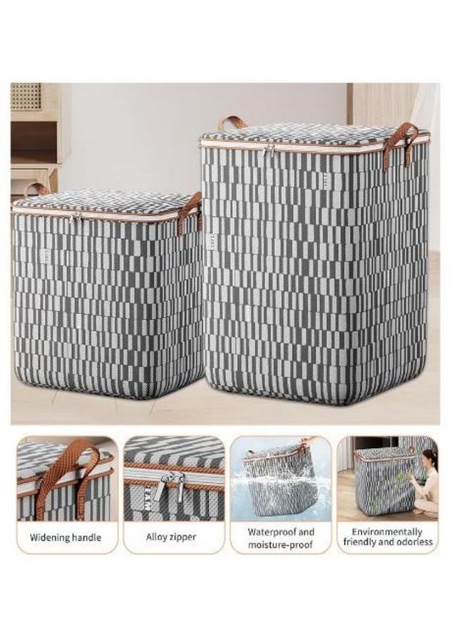 Generic Large Storage Bag  Handheld Quilt Organizer Non-Woven Waterproof And Moisture Resistant Clothes Organizer Foldable  With Durable Handle Storage Organizer 180l Brown Color  - Image 3