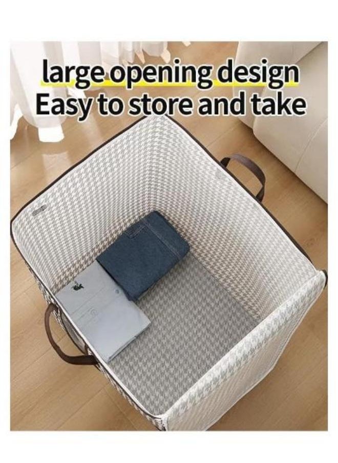 Generic Large Storage Bag  Handheld Quilt Organizer Non-Woven Waterproof And Moisture Resistant Clothes Organizer Foldable  With Durable Handle Storage Organizer 180l Brown Color  - Image 2