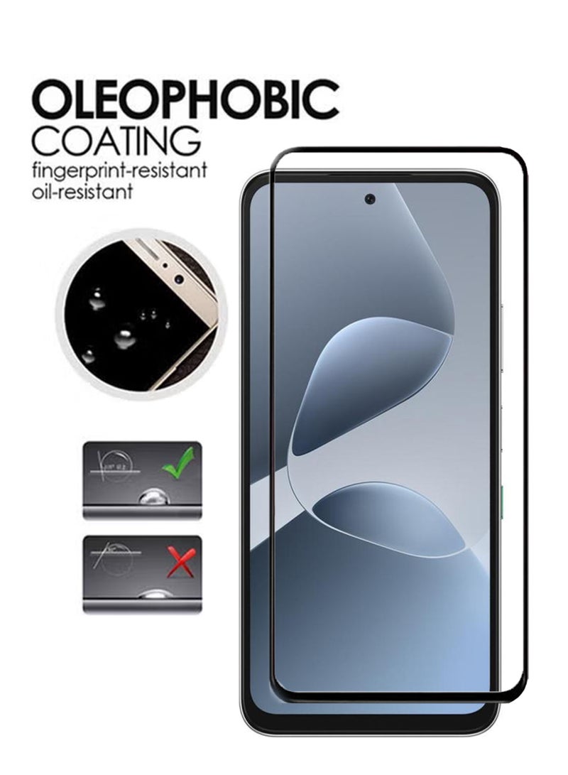 2 Pack Screen Protector for Infinix Hot 60i | Tempered Glass Available in Combo Pack Compatible with Infinix Hot 60i | Screen Protector Full HD Quality Tempered Glass Anti-Scratch Edge to Edge Coverage with Easy Installation Kit - Black - Image 4