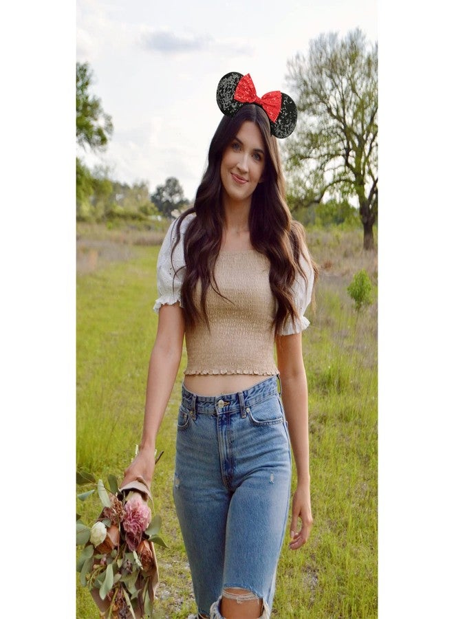 DRESHOW Mouse Ears Bow Headbands Glitter Party Decoration Cosplay Costume for Women - Image 4
