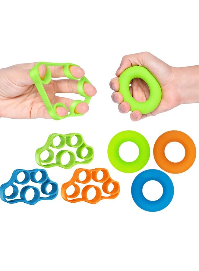 Hand Grip Strengthener, Finger Exerciser, Grip Strength Trainer (6 PCS),New Material,Forearm Grip Workout, Finger Stretcher, Relieve Wrist Pain, Carpal Tunnel, Trigger Finger, Mallet Finger and More. - Image 1