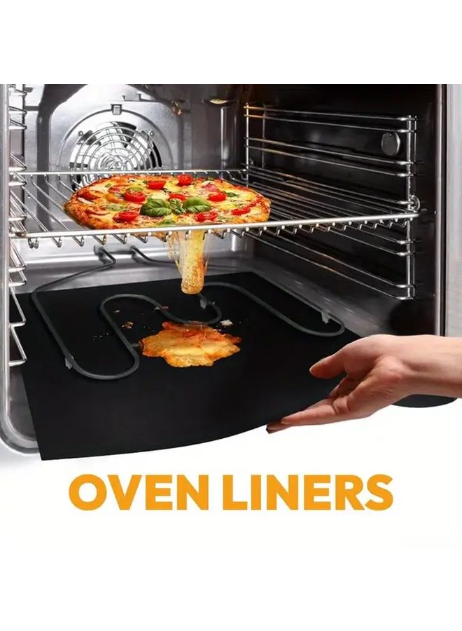 3Pcs Non Stick Oven Liners 33x40cm Teflon Mat For Pizza Baking Even Heat - Image 1
