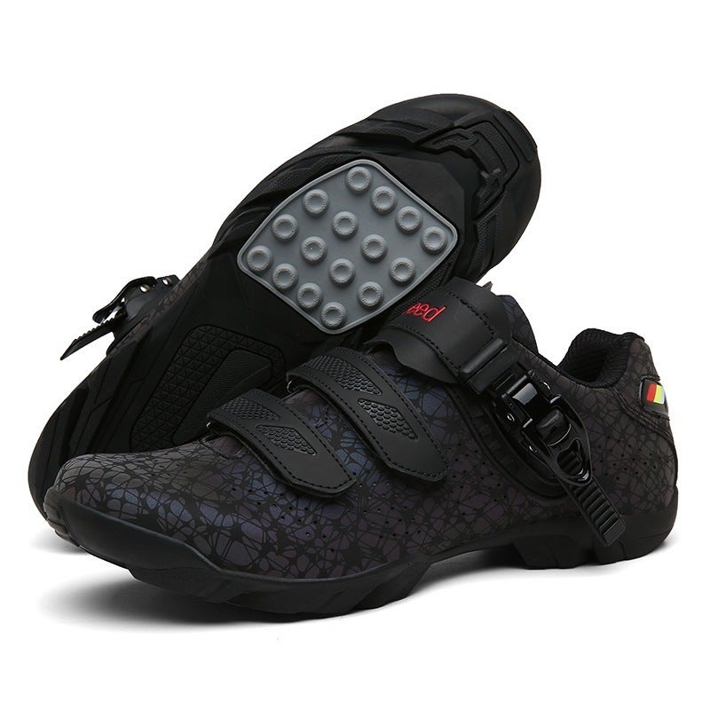 Generic 2023 New Spring and Summer Unlocked Cycling Shoes Mens and Womens Bicycle Booster Shoes Hard Sole Mountain Cycling Sneakers Glow-in-the-dark black without lock
