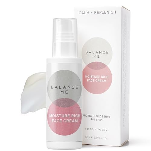 Balance Me Moisture Rich Face Cream 1.7 fl oz, Face Moisturizer for Dry Skin, Hydration and Reducing Redness - Image 1