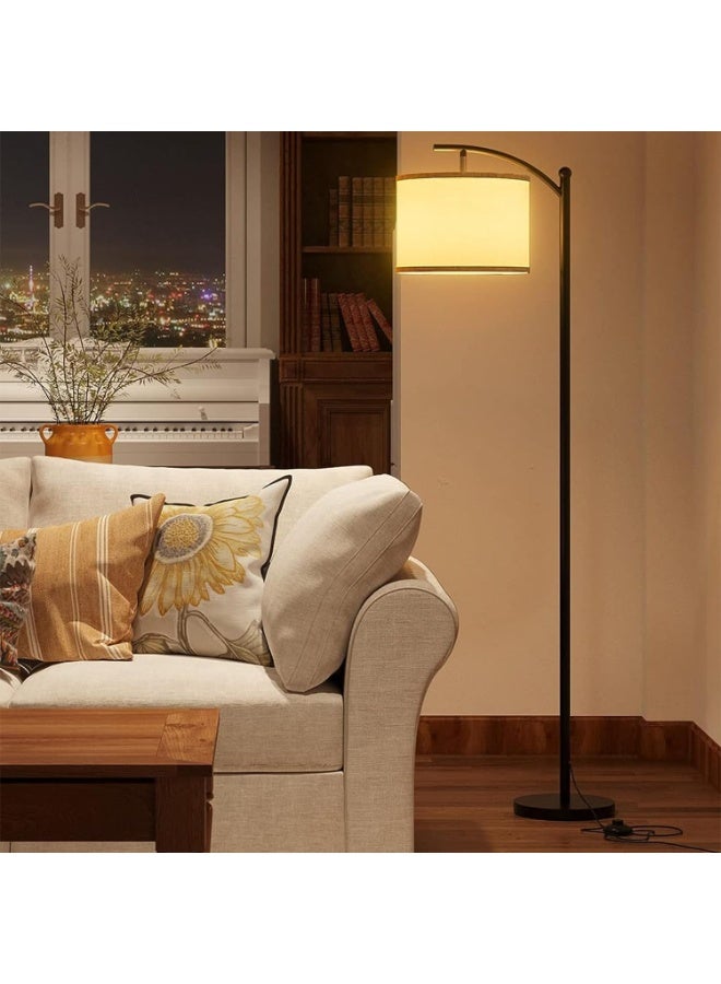 جونيو لمبة أرضية قابلة للتعديل яркها بثلاث درجات حرارة لونية، لامبة واقفة بفوت سвич، مظلة لامبة من الكتان الرمادي للمطبخ أو الغرفة المعيشة أو غرفة النوم أو غرفة الأطفال أو المكتب - Image 5