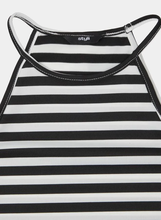 Styli Girls Multi-Color Striped Knitted Vest
