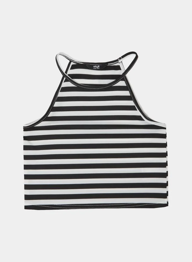 Styli Girls Multi-Color Striped Knitted Vest