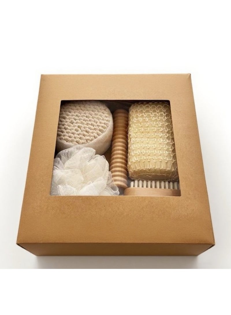 Daytoyz 6-Piece Bath Gift Set,Exfoliating Loofah Sponge, Sisal Soap Bar, Body Brush, Foot File, Massage Stick & Round Bath Brush – Spa & Shower Essentials for Home, Self Care & Relaxation - Image 4