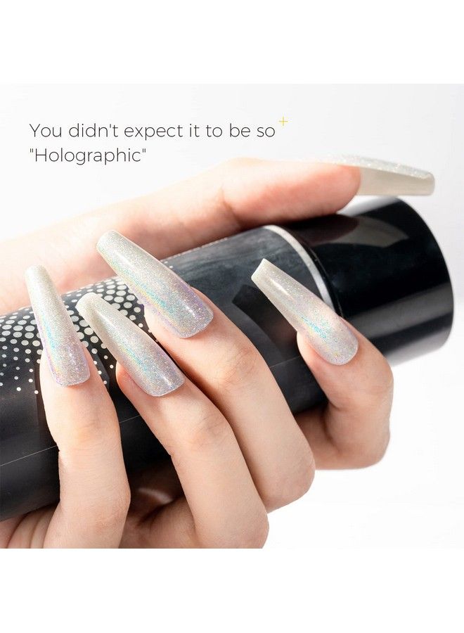 BURANO Holographic Gel Nail Polish Metallic Gel Nail Polish Mirror Effect Silver Glitter Gel Nail Polish Disco Dj Gel Curing Required H1 - Image 4