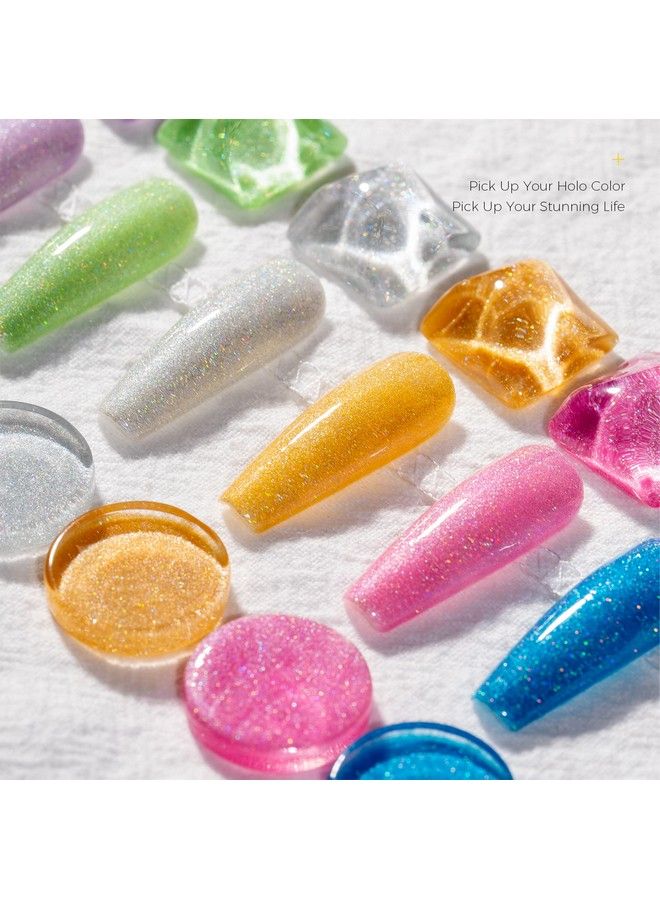 BURANO Holographic Gel Nail Polish Metallic Gel Nail Polish Mirror Effect Silver Glitter Gel Nail Polish Disco Dj Gel Curing Required H1 - Image 5