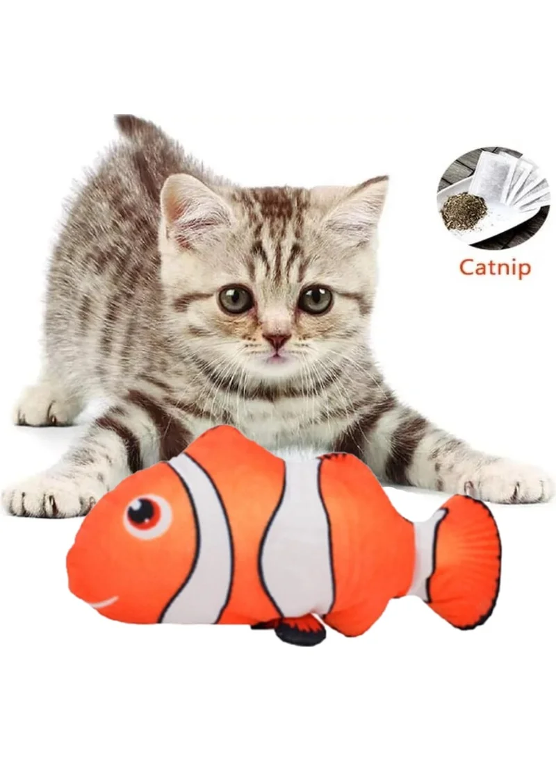 Tineke Plush Cat Toy Fish Catnip Herb Rattle 1 Piece Clown