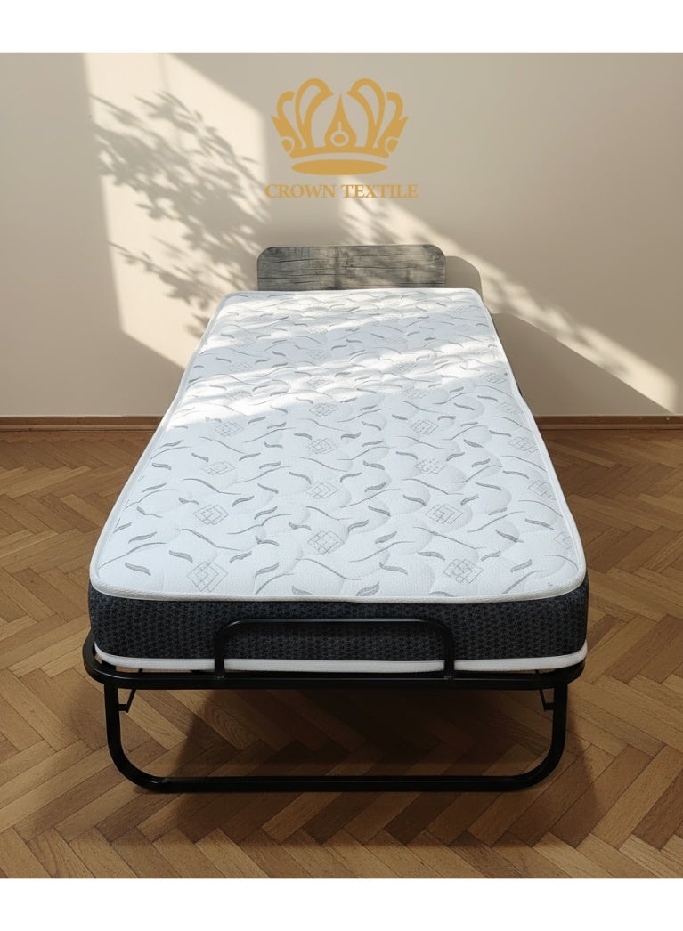CROWN TEXTILE 80*190cm folding bed with compressed foam mattress, easy to move and store(extra bed) - Image 1