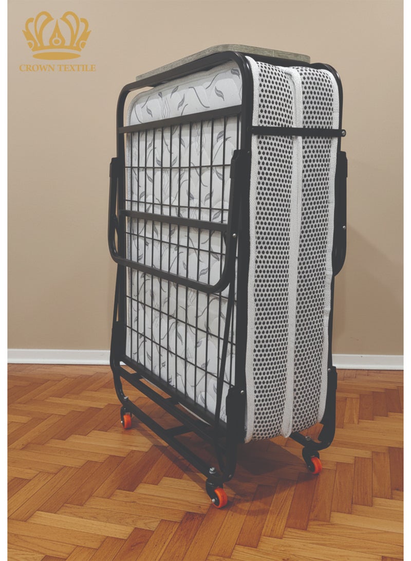 CROWN TEXTILE 80*190cm folding bed with compressed foam mattress, easy to move and store(extra bed) - Image 2