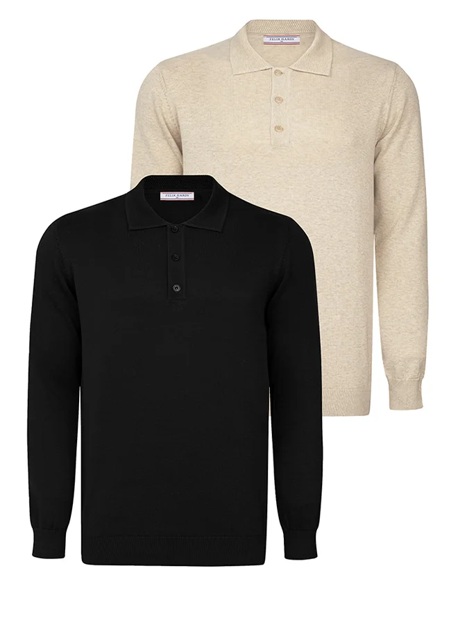 فيليكس هاردي Pullover with Polo Collar Pack of 2