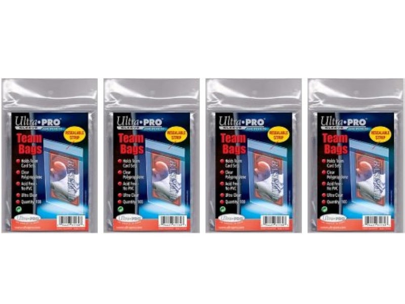 UltraPro 400 Ultra Pro Standard Team Bags 4 Packs of 100 New Team Set Lot Value Pack - Image 1
