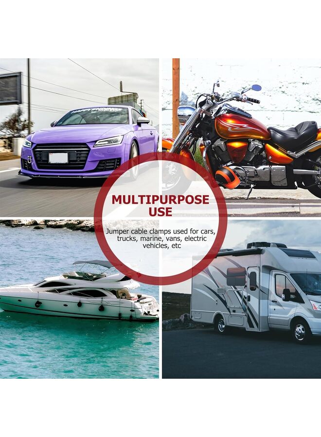 Jump Lead Clamps 500A Pure Copper Car Battery Charger Clamps 2PCS Power Replacement Battery Alligator Clips Jumper Cable Clamps Welder Clips for Car Automotive Vehicle Boat - Image 1