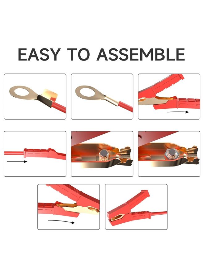 Jump Lead Clamps 500A Pure Copper Car Battery Charger Clamps 2PCS Power Replacement Battery Alligator Clips Jumper Cable Clamps Welder Clips for Car Automotive Vehicle Boat - Image 4