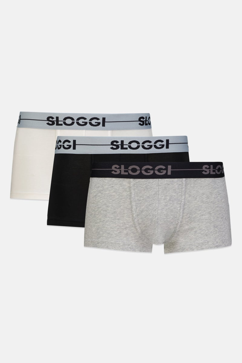 sloggi Men 3 Pieces Brand Logo Hipster Briefs, Multicolor - Image 1