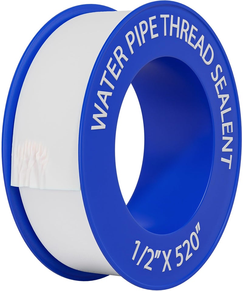 D-NYX Teflon Tape 1 Roll 1/2 Inch(W) X 520 Inches(L),Water Pipe Sealing Tape,Plumbing Tape,Plumbers Tap,PTFE Tapes,Sealing TPE,Sealant Tape,Thread Seal TPE for Shower Head,Plumbers Accessories - Image 1