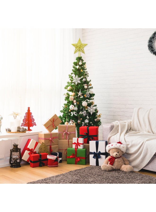 AUTOYSUR زينة شجرة عيد الميلاد، نجمة ذهبية مجوفة بطول ٨ بوصات لتزيين شجرة عيد الميلاد (ذهبي) - Image 3