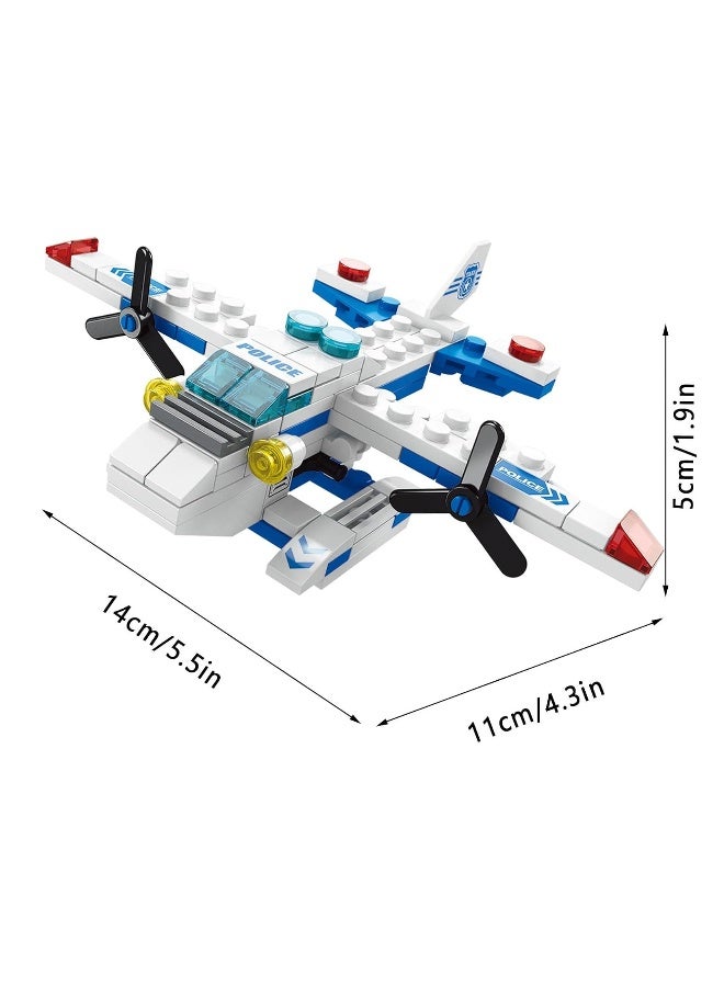6 in 1 Police Special Operations Rescue Series Building Blocks Toys for Boys Ages 4+ Kids Gift Ideas Airborne Police Plane Toys 137pcs - Compatible with Other Building Block Toys  - Image 2