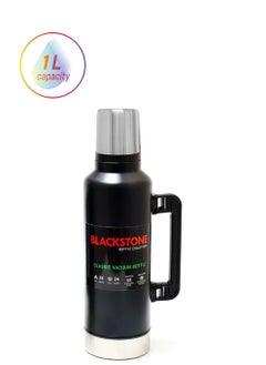 BLACKSTONE Classic Bottle Stainless Steel Flask Leakproof Lid as Cup with Handle 1000ML Black  - Image 1