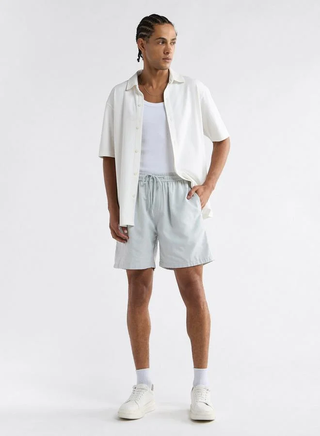 سبلاش فيڤ شورت سادة بخصر مرن ورباط وجيوب