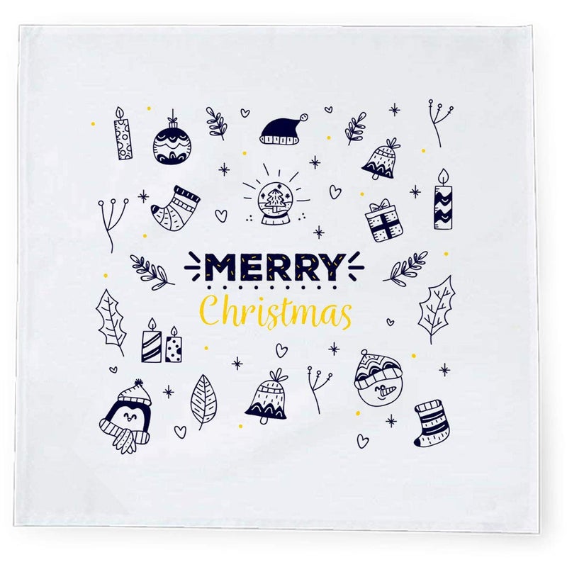 Khakee 6 Pcs Christmas Theme Tafta Silk Table Napkins 10x 10 for Xmas Decoration Christmas OrnamentsChristmas Gift npxmas105P - Image 2