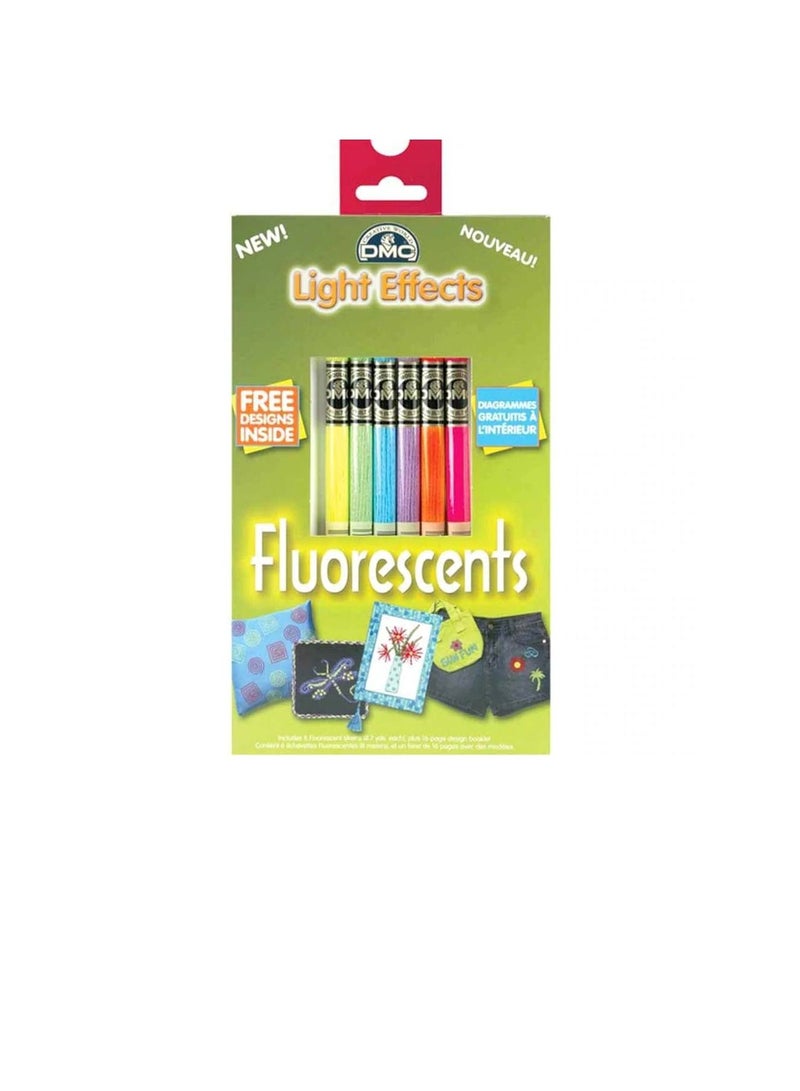DMC Light Effects Floss Pack 8.7yd 6/Pkg Fluorescent - Image 2