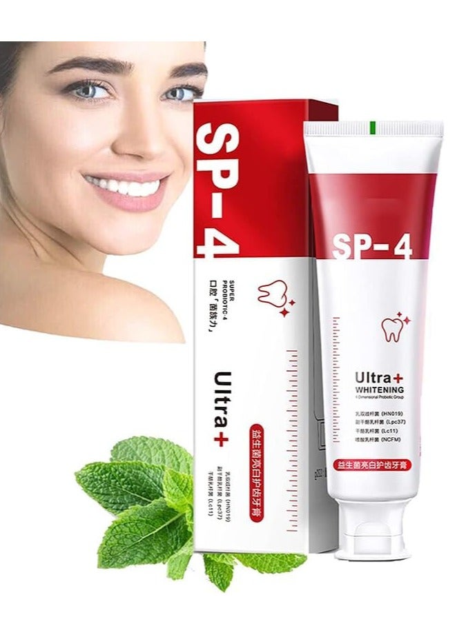 EELHOE Sp4 Fresh Breath Toothpaste, Sp 4 Toothpaste Whitening, SP-4 Whitening Toothpaste, Sp-4 Probiotic Toothpaste for Whitening, Stain-Removing Probiotic Toothpaste, Fresh Breath Toothpaste 2pcs - Image 2