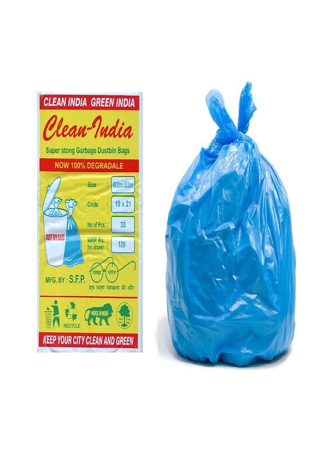 Clean India أكياس قمامة منزلية متوسطة الحجم من كلين إنديا، 90 قطعة، أكياس قمامة، أكياس قمامة قابلة لإعادة التدوير | المقاس 19 × 21 بوصة (30 قطعة × 3) - أغطية صناديق القمامة/أكياس بلاستيكية... (أزرق) - Image 3