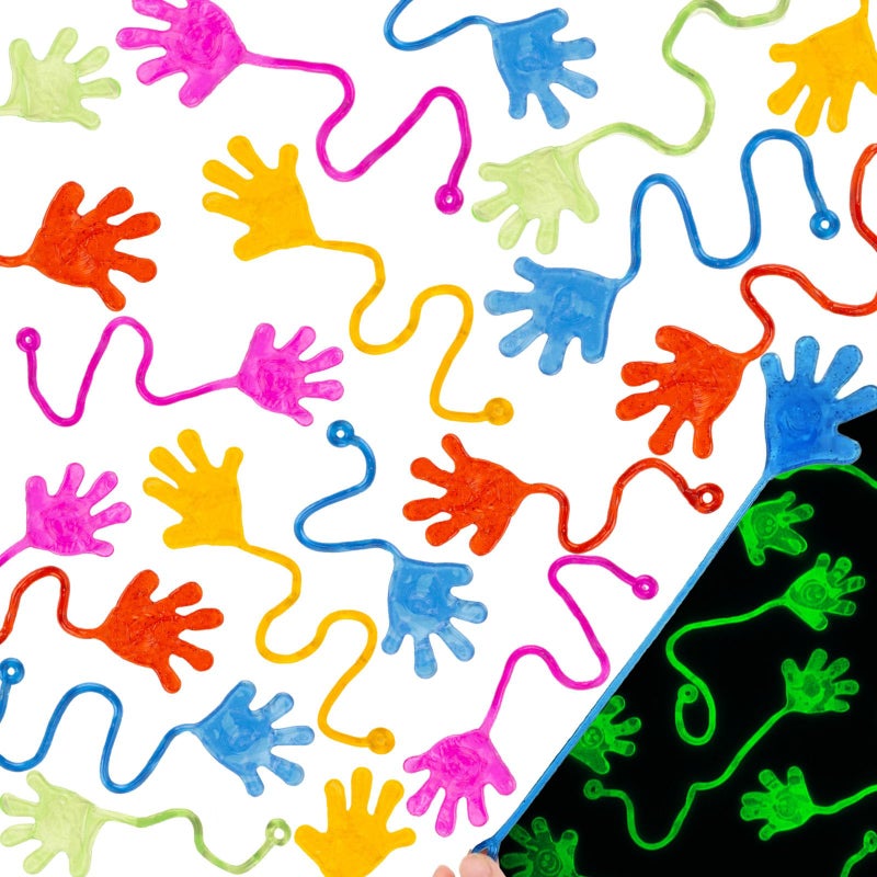 Shindel 115PCS Glitter Sticky Hands Bulk Party Favors Toys for Kids Stretchy Sticky Hands Toys for Goodie Bag Stuffers Fillers Classroom Treasure Box Carnival Prizes - Image 2