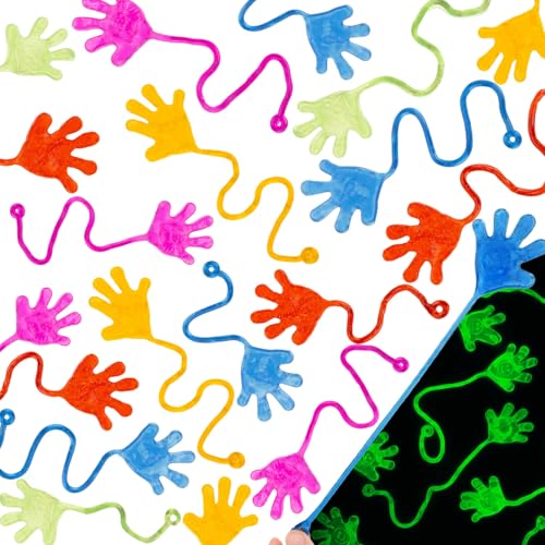 Shindel 115PCS Glitter Sticky Hands Bulk Party Favors Toys for Kids Stretchy Sticky Hands Toys for Goodie Bag Stuffers Fillers Classroom Treasure Box Carnival Prizes - Image 1