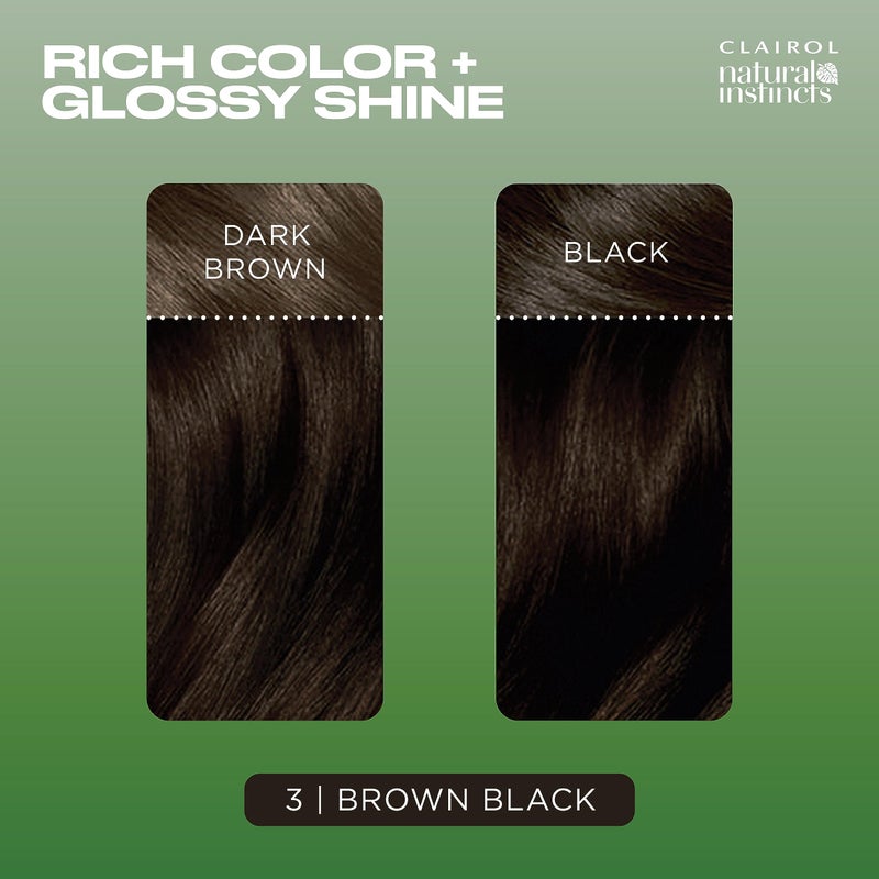 Clairol Natural Instincts Demi-Permanent Hair Dye, 3 Brown Black Hair Color, Pack of 1 - Image 4