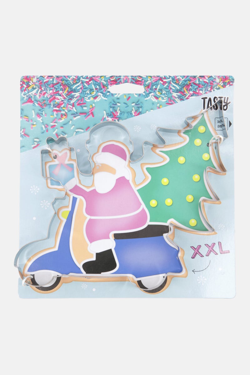 FACKELMANN Tasty Cookie Cutter Driving Santa, Silver  - Image 1