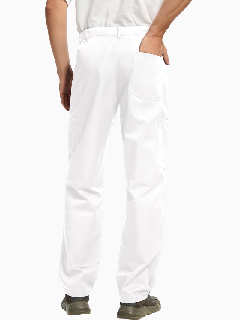 WORK IDEA Men's Relaxed Fit Work Pants Lightweight for Painter, Decoration, White, XL - Image 2