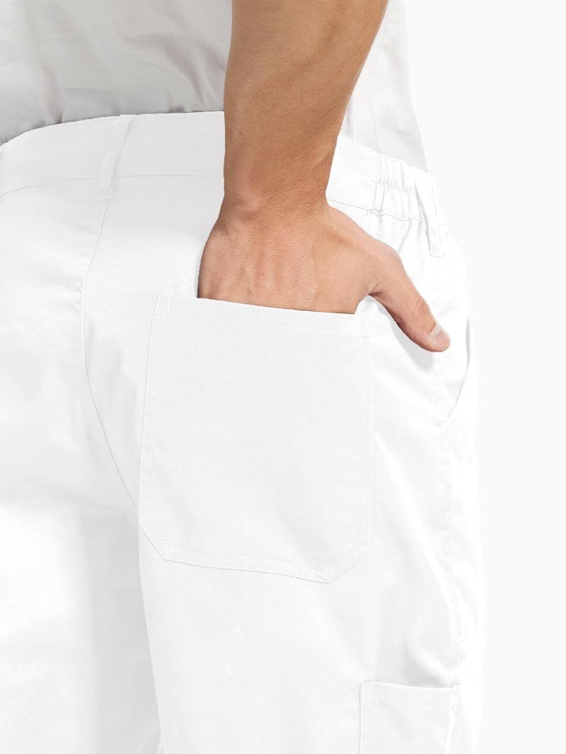 WORK IDEA Men's Relaxed Fit Work Pants Lightweight for Painter, Decoration, White, XL - Image 4