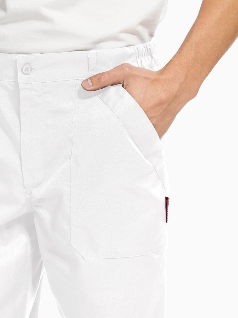 WORK IDEA Men's Relaxed Fit Work Pants Lightweight for Painter, Decoration, White, XL - Image 3