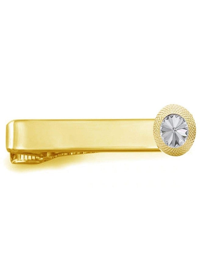 Okos Gold Plated Men'S Fashion Jewellery Combo Of White Revoli Studded Cufflink And Tie Pin Set For Office Wear/Casual Wear For Boys And Women CO1000367 - Image 3