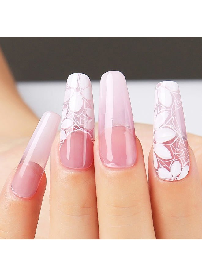 AIMEILI طقم طلاء أظافر جل شفاف باللون الأبيض الحليبي والوردي الشفاف، مجموعة طلاء أظافر جل قابلة للإزالة مكونة من 12 قطعة سعة 8 مل - مجموعة 3 - Image 3