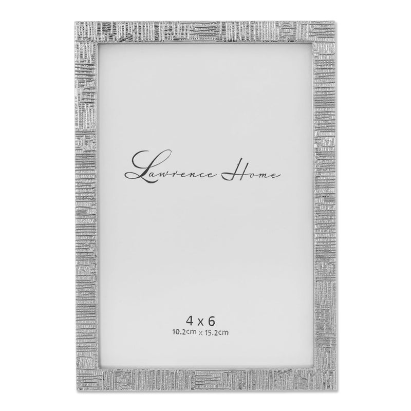 Lawrence Frames 712446 4x6 Silver Metal Linen Pattern Picture Frame - Image 4