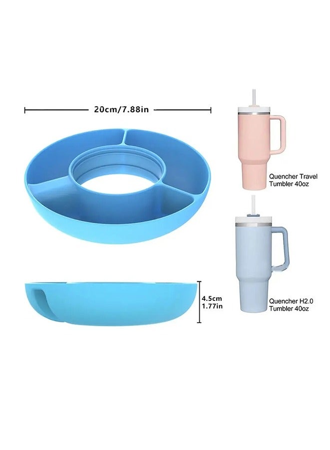 Snack Bowl for Stanley 40 Oz Cup, Reusable Snack Ring Compatible with Stanley 40oz Tumbler with Handle,Round three-compartment snack platter.  - Image 4