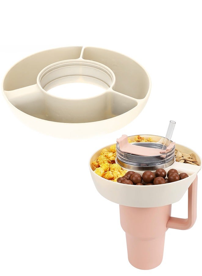 Snack Bowl for Stanley 40 Oz Cup, Reusable Snack Ring Compatible with Stanley 40oz Tumbler with Handle,Round three-compartment snack platter.  - Image 1